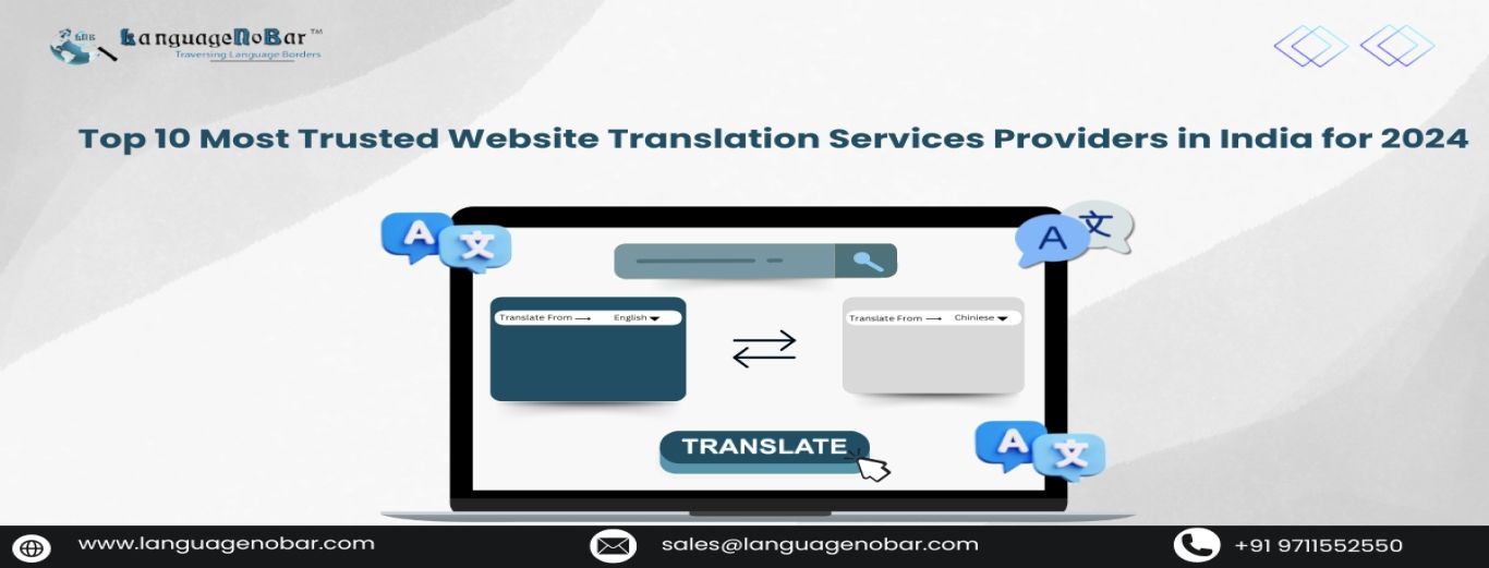 Top 10 Most Trusted Website Translation Services Providers in India for 2024